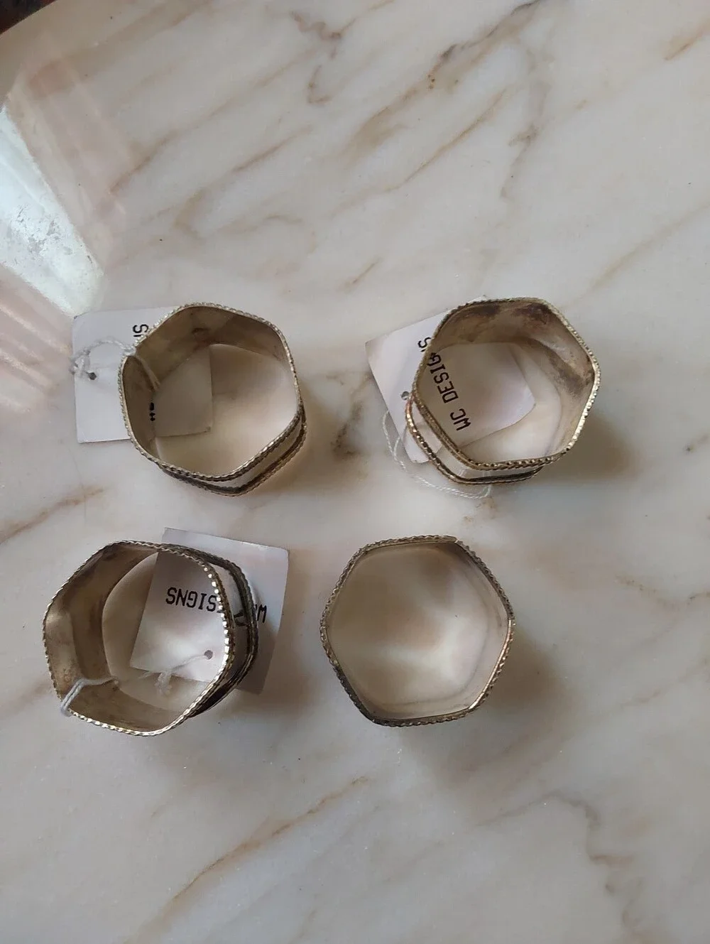 Vintage 1997 Silverplate Napkin Rings, Set Of 4 Made In India